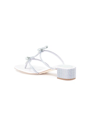 Detail View - Click To Enlarge - RENÉ CAOVILLA - Strass bow caged satin sandals