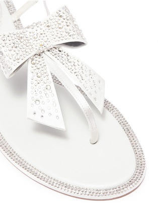 Detail View - Click To Enlarge - RENÉ CAOVILLA - Strass bow satin sandals