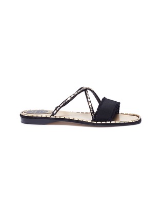 Main View - Click To Enlarge - RENÉ CAOVILLA - Strass embellished cross strap slide sandals