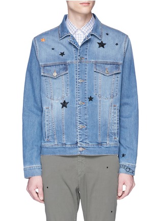 Main View - Click To Enlarge - THE EDITOR - Star embroidered denim jacket