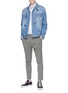 Figure View - Click To Enlarge - THE EDITOR - Star embroidered denim jacket