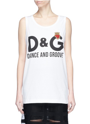 Main View - Click To Enlarge - - - 'Dance and Groove' slogan print oversized tank top