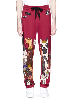 Main View - Click To Enlarge - - - Dog print logo patch sweatpants