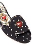 Detail View - Click To Enlarge - - - Logo heart embellished polka dot slide sandals