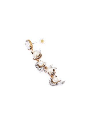 Detail View - Click To Enlarge - ERICKSON BEAMON - 'Delicate Balance' Swarovski crystal faux pearl drop earrings