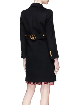 Back View - Click To Enlarge - GUCCI - GG buckled martingale wool coat