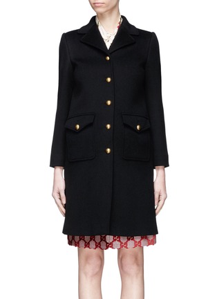 Main View - Click To Enlarge - GUCCI - GG buckled martingale wool coat