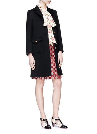 Figure View - Click To Enlarge - GUCCI - GG buckled martingale wool coat