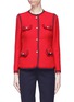 Main View - Click To Enlarge - GUCCI - Web stripe border silk-wool cady crepe jacket