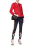 Figure View - Click To Enlarge - GUCCI - Web stripe border silk-wool cady crepe jacket