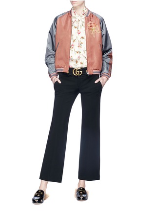 Figure View - Click To Enlarge - GUCCI - 'Guccy' mystic cat embellished colourblock bomber jacket