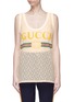 Main View - Click To Enlarge - GUCCI - Logo print guipure lace tank top