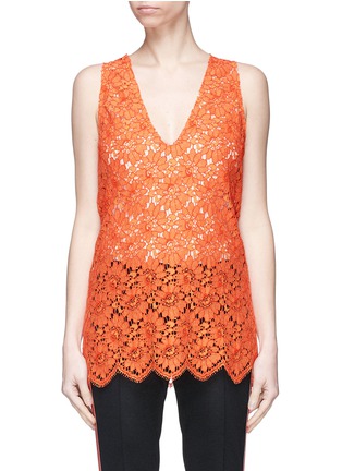 Main View - Click To Enlarge - GUCCI - Floral rebrode lace sleeveless top