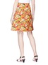 Back View - Click To Enlarge - GUCCI - Floral print wool blend A-line skirt