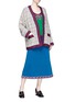 Figure View - Click To Enlarge - GUCCI - Glass crystal velvet torchon wool knit midi skirt