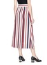 Back View - Click To Enlarge - GUCCI - Variegated stripe denim A-line skirt