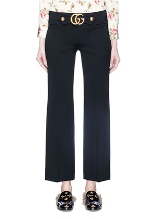 Main View - Click To Enlarge - GUCCI - GG buckle cropped pants