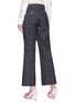 Back View - Click To Enlarge - GUCCI - Heart embroidered check plaid flared pants