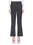 Main View - Click To Enlarge - GUCCI - Heart embroidered check plaid flared pants