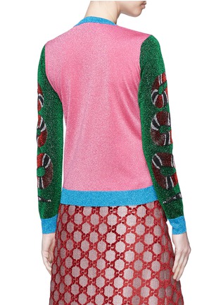 Back View - Click To Enlarge - GUCCI - Mystic cat kingsnake intarsia colourblock sweater