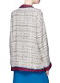 Back View - Click To Enlarge - GUCCI - Web stripe tweed cardigan