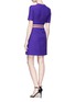 Figure View - Click To Enlarge - GUCCI - Butterfly logo belted wool-silk A-line dress