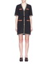 Main View - Click To Enlarge - GUCCI - Web stripe tiger button jersey dress