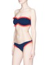 Figure View - Click To Enlarge - HUNZA G - 'Lucille' ruffle trim seersucker bikini set