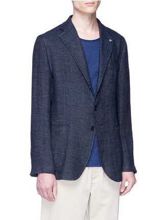 Front View - Click To Enlarge - EIDOS - Linen soft blazer
