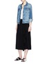 Figure View - Click To Enlarge - JAMES PERSE - Belted drape midi skirt