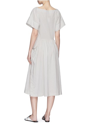 Figure View - Click To Enlarge - JAMES PERSE - Barre stripe drape sleeve garment dyed dress