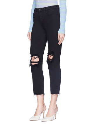 Front View - Click To Enlarge - L'AGENCE - 'Audrina' ripped cropped jeans
