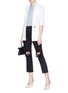 Figure View - Click To Enlarge - L'AGENCE - 'Audrina' ripped cropped jeans