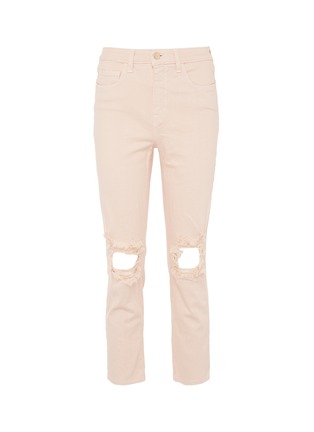Main View - Click To Enlarge - L'AGENCE - 'Audrina' ripped cropped jeans