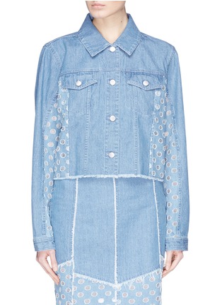 Main View - Click To Enlarge - J BRAND - 'Cyra' polka dot panel cropped denim jacket