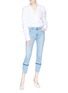 Figure View - Click To Enlarge - J BRAND - 'Ruby' raw split cuff cropped cigarette jeans