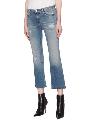 Front View - Click To Enlarge - J BRAND - 'Selena' ripped cropped boot cut jeans