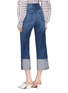 Back View - Click To Enlarge - J BRAND - 'Joan' stitching reverse cuff denim culottes