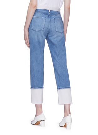 Back View - Click To Enlarge - J BRAND - 'Wynne' colourblock cuff cropped jeans