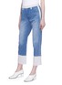 Front View - Click To Enlarge - J BRAND - 'Wynne' colourblock cuff cropped jeans