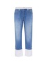 Main View - Click To Enlarge - J BRAND - 'Wynne' colourblock cuff cropped jeans