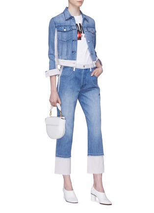 Figure View - Click To Enlarge - J BRAND - 'Wynne' colourblock cuff cropped jeans