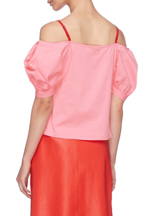 Back View - Click To Enlarge - STAUD - 'Ruby' puffed sleeve off-shoulder top