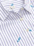  - KULE - 'The Keaton' slogan embroidered stripe cropped shirt