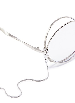 Detail View - Click To Enlarge - PERCY LAU - x deepmoss 'Star Ring' double rim metal round optical glasses