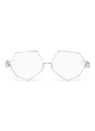 Main View - Click To Enlarge - PERCY LAU - 'Dada Child' metal front acetate geometric optical glasses
