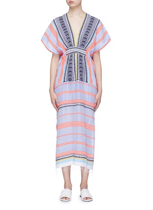 Main View - Click To Enlarge - LEM LEM - 'Sofia' geometric stripe kaftan dress