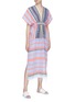 Figure View - Click To Enlarge - LEM LEM - 'Sofia' geometric stripe kaftan dress