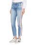 Front View - Click To Enlarge - GRLFRND - 'Karolina' stripe outseam jeans