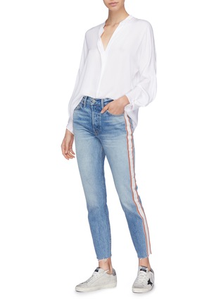 Figure View - Click To Enlarge - GRLFRND - 'Karolina' stripe outseam jeans